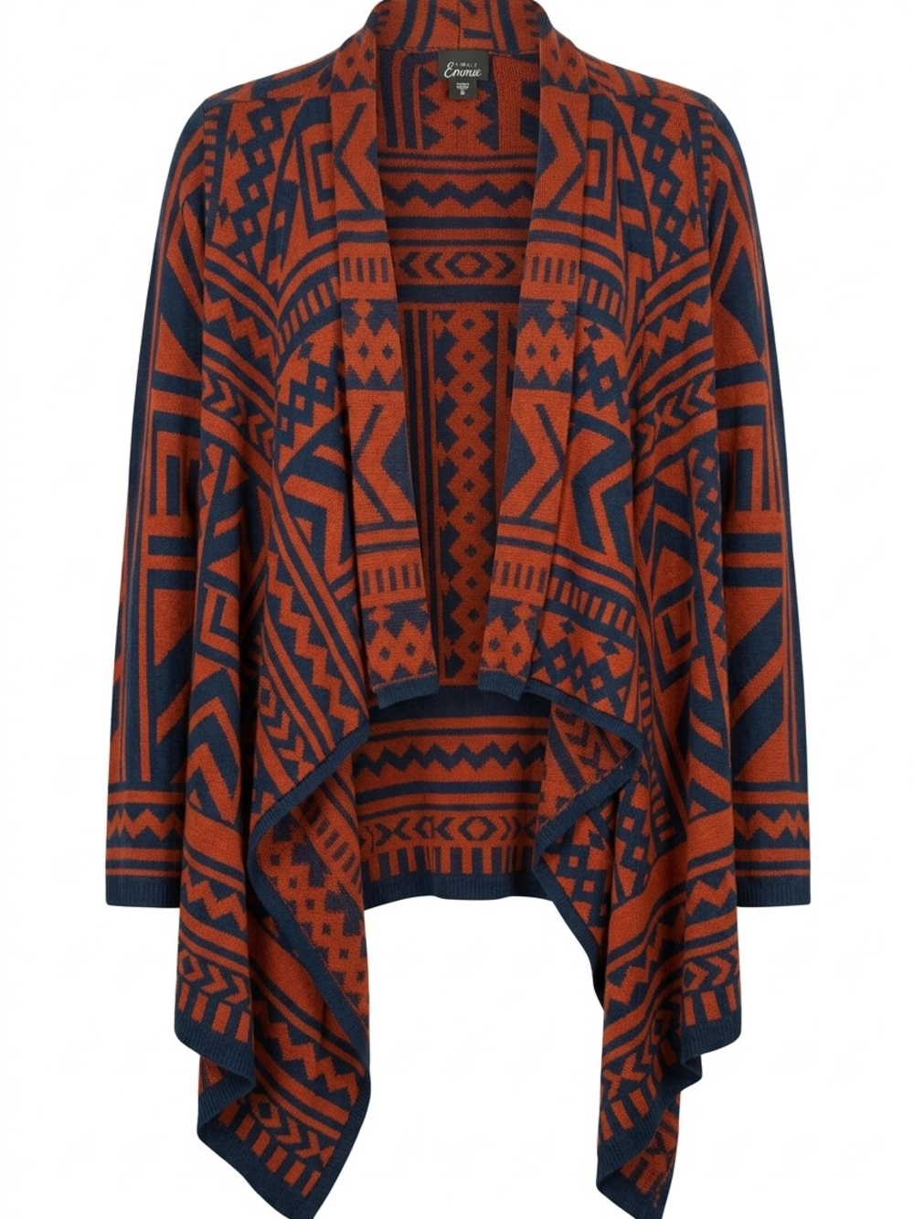 Simply Emma Plus Size Geometric Pattern Cardigan